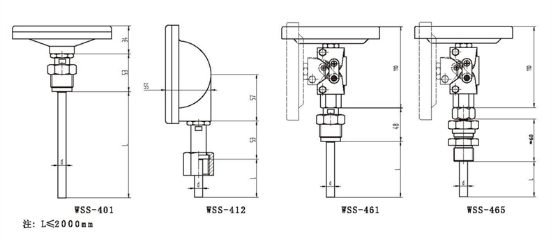 WSS工業(yè)雙金屬溫度計(jì)（通用型螺紋式）_http://www.tanliwaw.cn_雙金屬溫度計(jì)_第3張